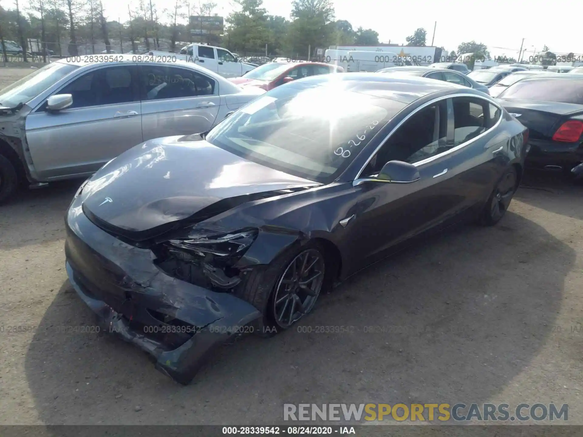 2 Photograph of a damaged car 5YJ3E1EB3KF205430 TESLA MODEL 3 2019