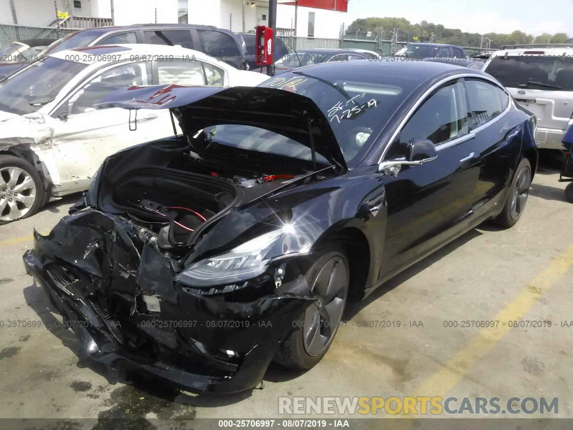 2 Photograph of a damaged car 5YJ3E1EB3KF208943 TESLA MODEL 3 2019