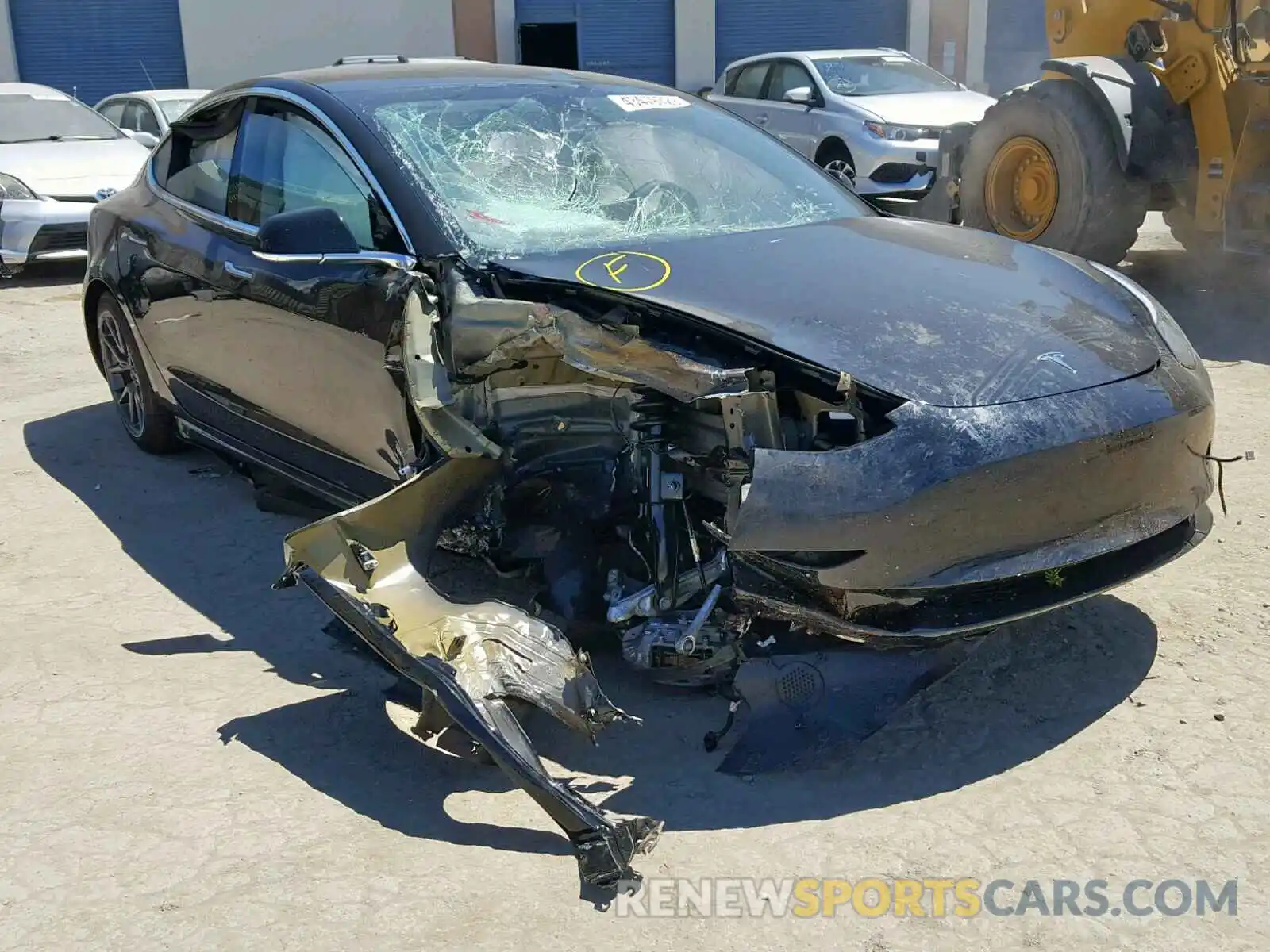 1 Photograph of a damaged car 5YJ3E1EB3KF209185 TESLA MODEL 3 2019