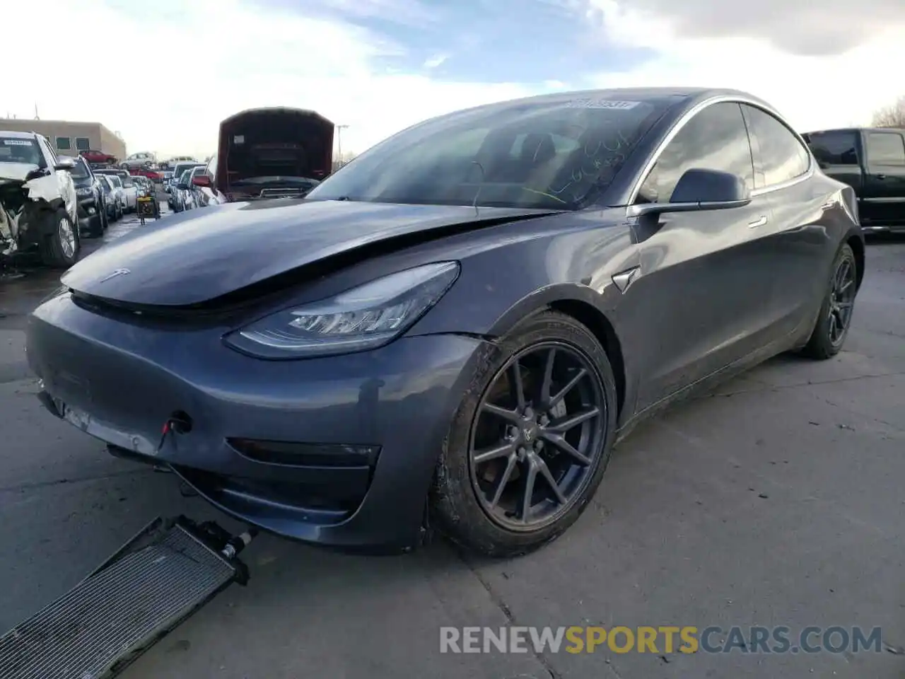 2 Photograph of a damaged car 5YJ3E1EB3KF209719 TESLA MODEL 3 2019