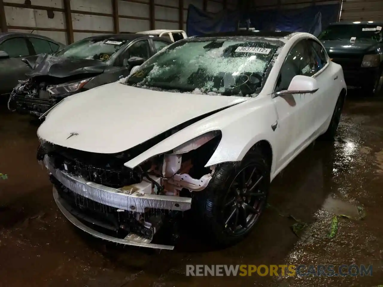 2 Photograph of a damaged car 5YJ3E1EB3KF213589 TESLA MODEL 3 2019