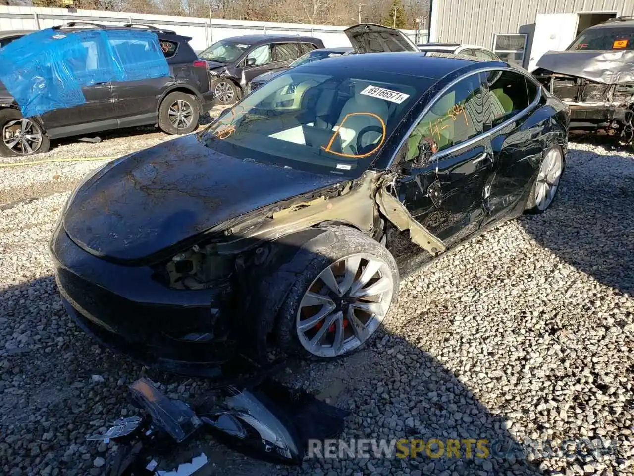 2 Photograph of a damaged car 5YJ3E1EB3KF231736 TESLA MODEL 3 2019