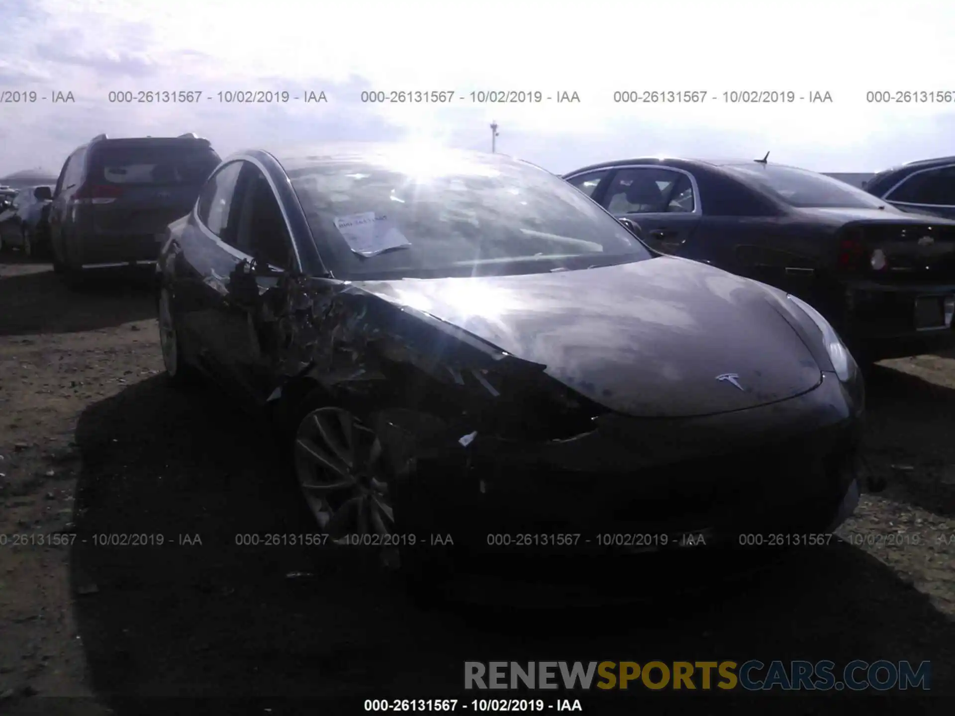 1 Photograph of a damaged car 5YJ3E1EB3KF237259 TESLA MODEL 3 2019