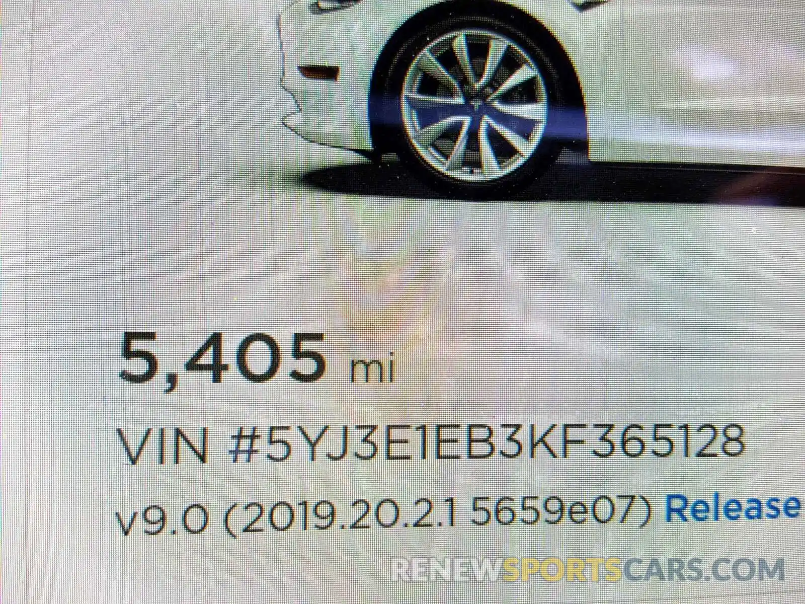 8 Photograph of a damaged car 5YJ3E1EB3KF365128 TESLA MODEL 3 2019