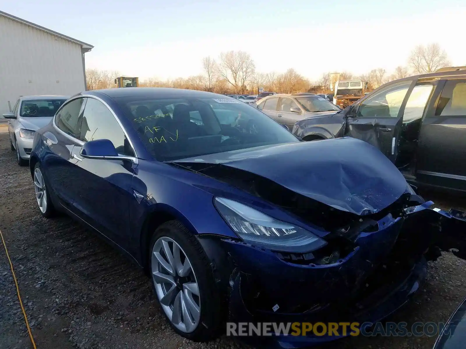 1 Photograph of a damaged car 5YJ3E1EB3KF365565 TESLA MODEL 3 2019