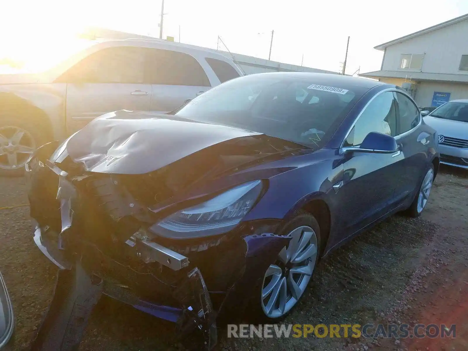 2 Photograph of a damaged car 5YJ3E1EB3KF365565 TESLA MODEL 3 2019