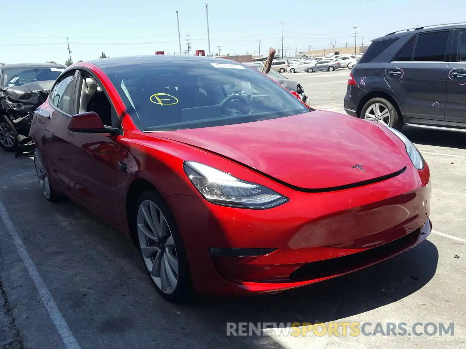 1 Photograph of a damaged car 5YJ3E1EB3KF368031 TESLA MODEL 3 2019