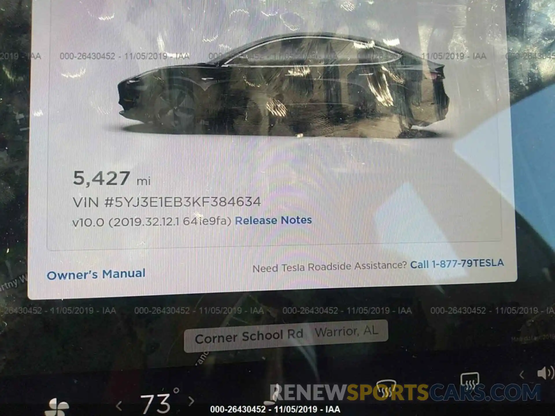 7 Photograph of a damaged car 5YJ3E1EB3KF384634 TESLA MODEL 3 2019