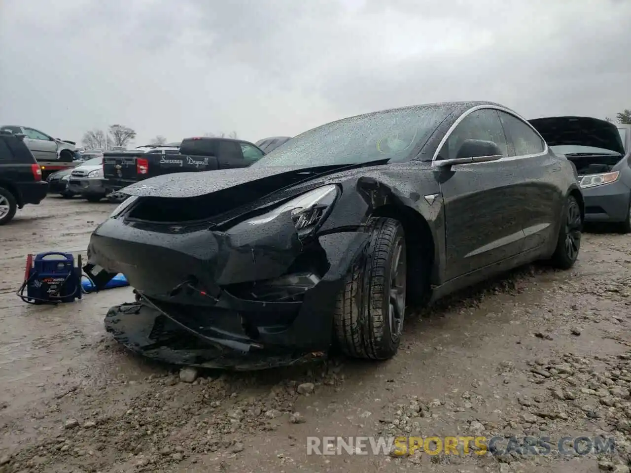 2 Photograph of a damaged car 5YJ3E1EB3KF385296 TESLA MODEL 3 2019