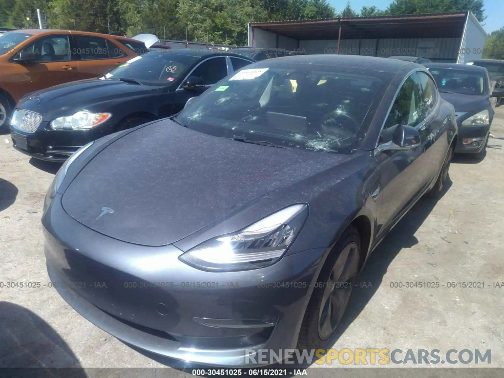 2 Photograph of a damaged car 5YJ3E1EB3KF386173 TESLA MODEL 3 2019