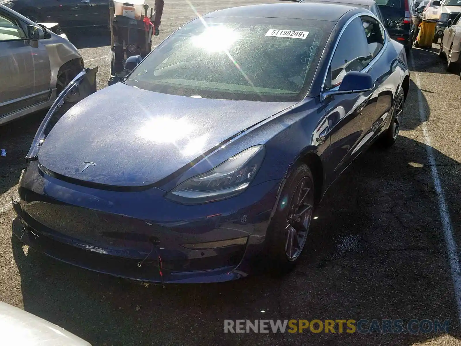 2 Photograph of a damaged car 5YJ3E1EB3KF387856 TESLA MODEL 3 2019