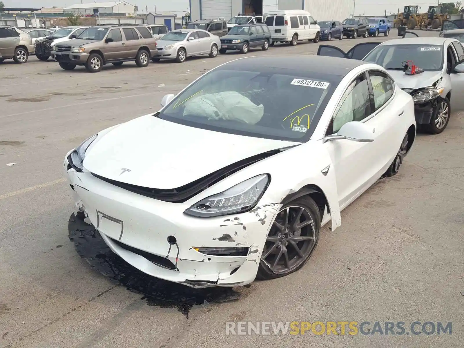 2 Photograph of a damaged car 5YJ3E1EB3KF388019 TESLA MODEL 3 2019