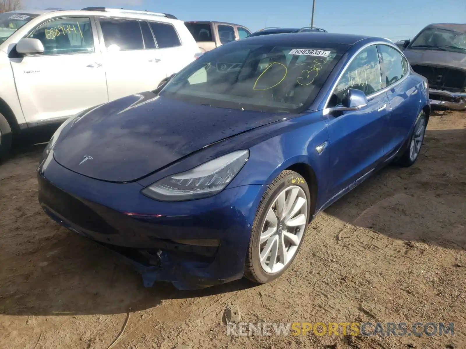 2 Photograph of a damaged car 5YJ3E1EB3KF390028 TESLA MODEL 3 2019