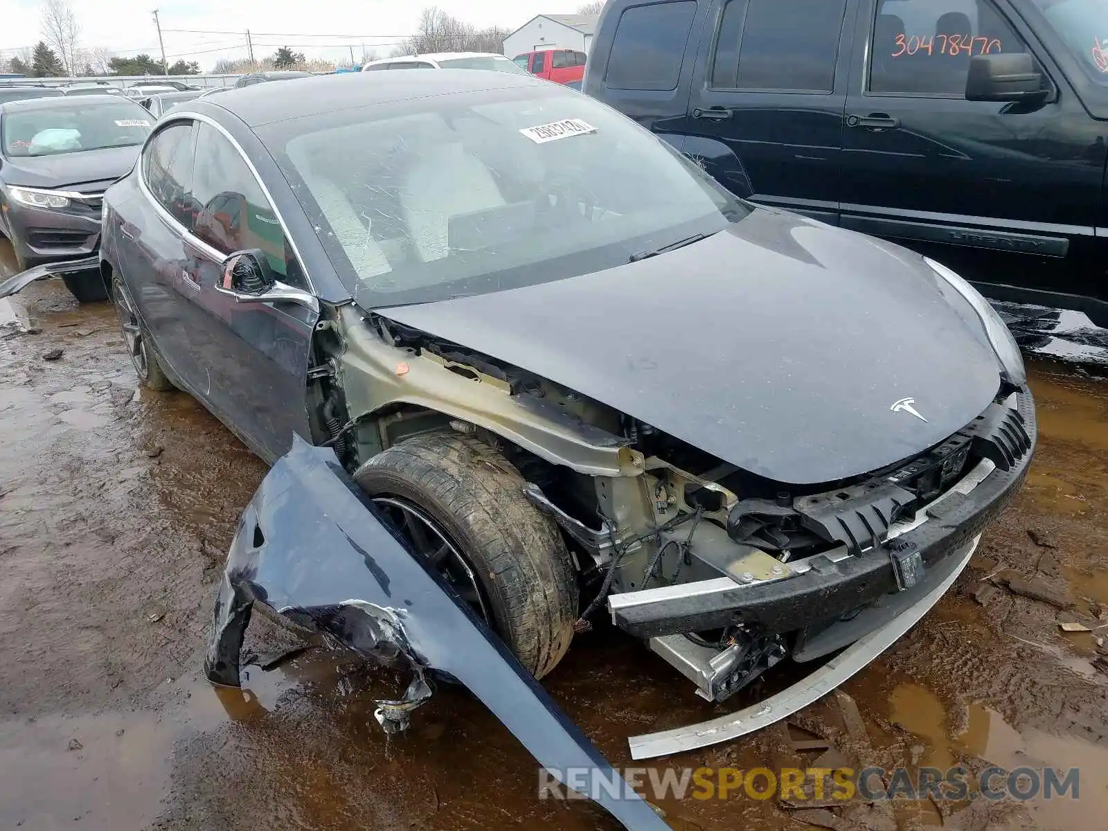 1 Photograph of a damaged car 5YJ3E1EB3KF390840 TESLA MODEL 3 2019