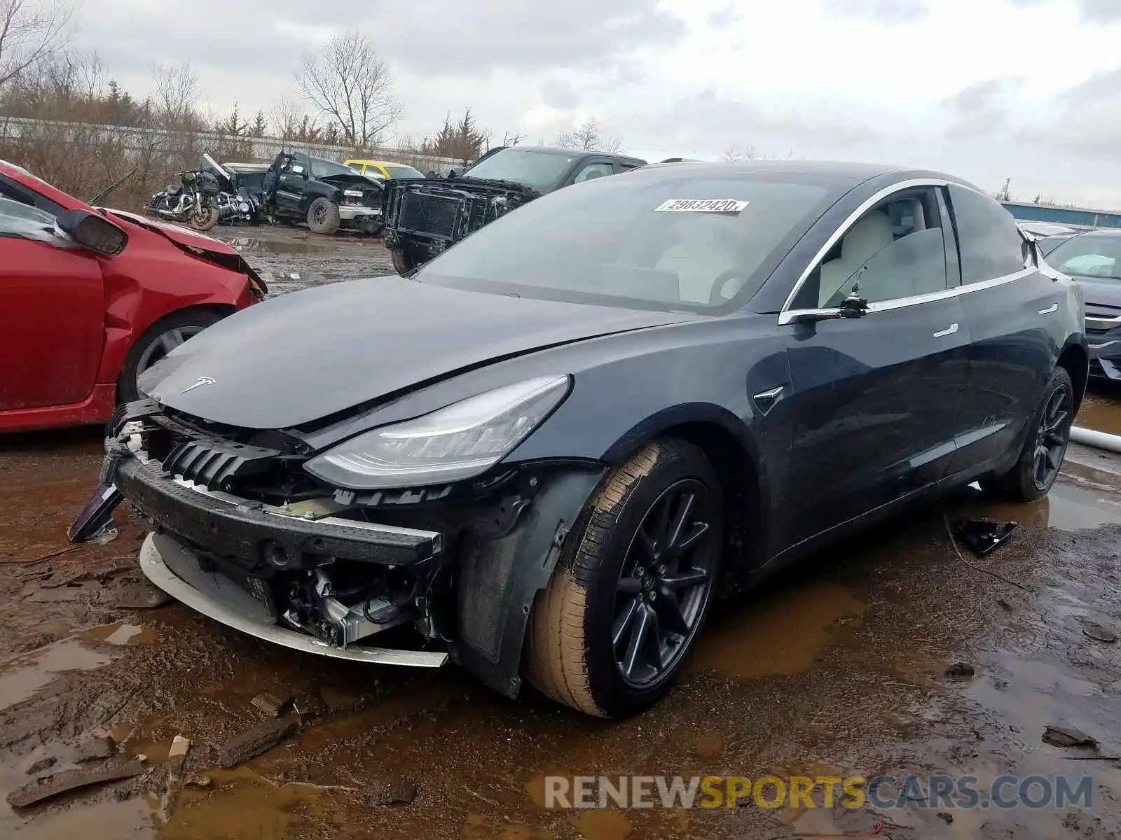 2 Photograph of a damaged car 5YJ3E1EB3KF390840 TESLA MODEL 3 2019