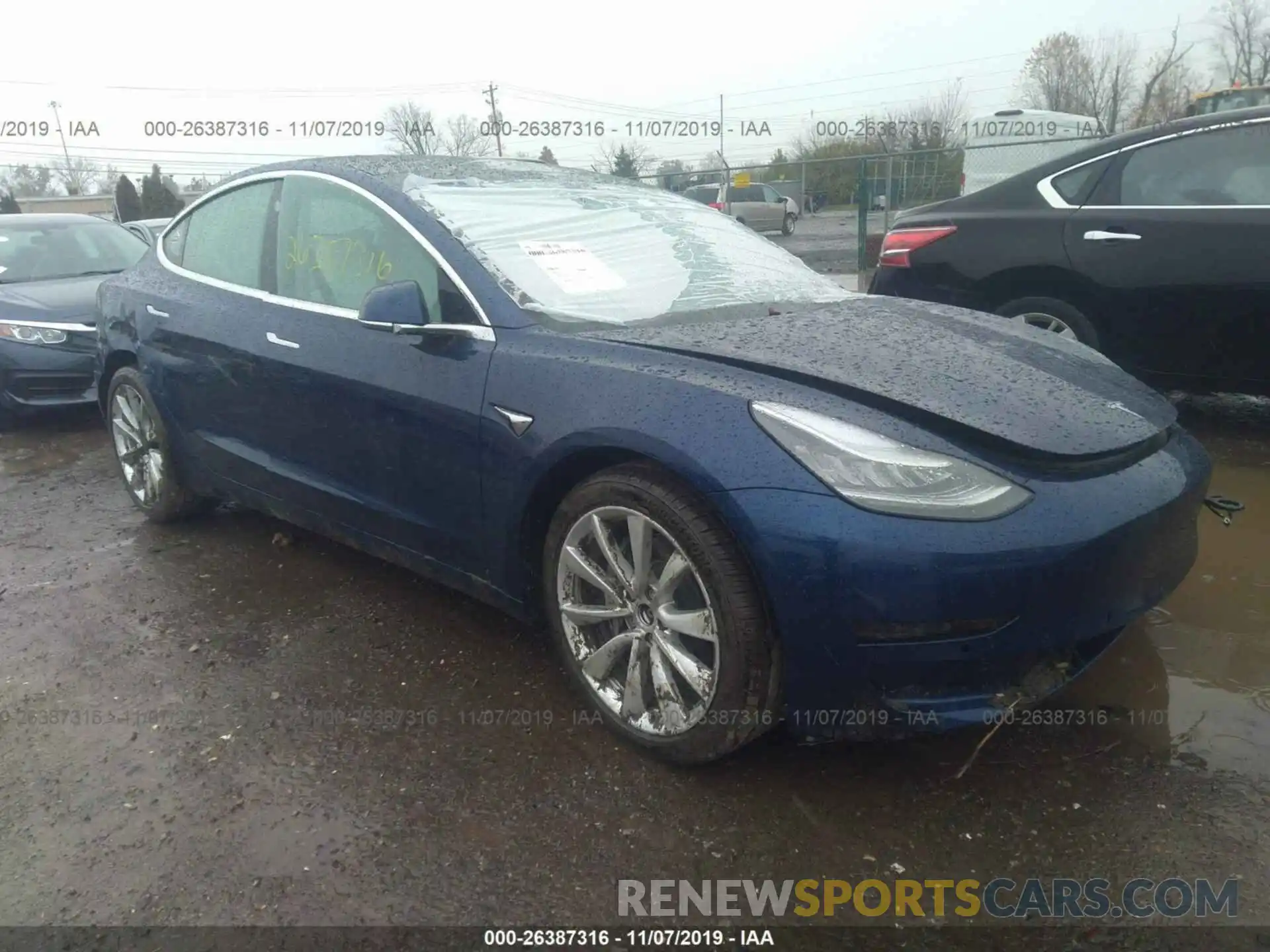 1 Photograph of a damaged car 5YJ3E1EB3KF392202 TESLA MODEL 3 2019