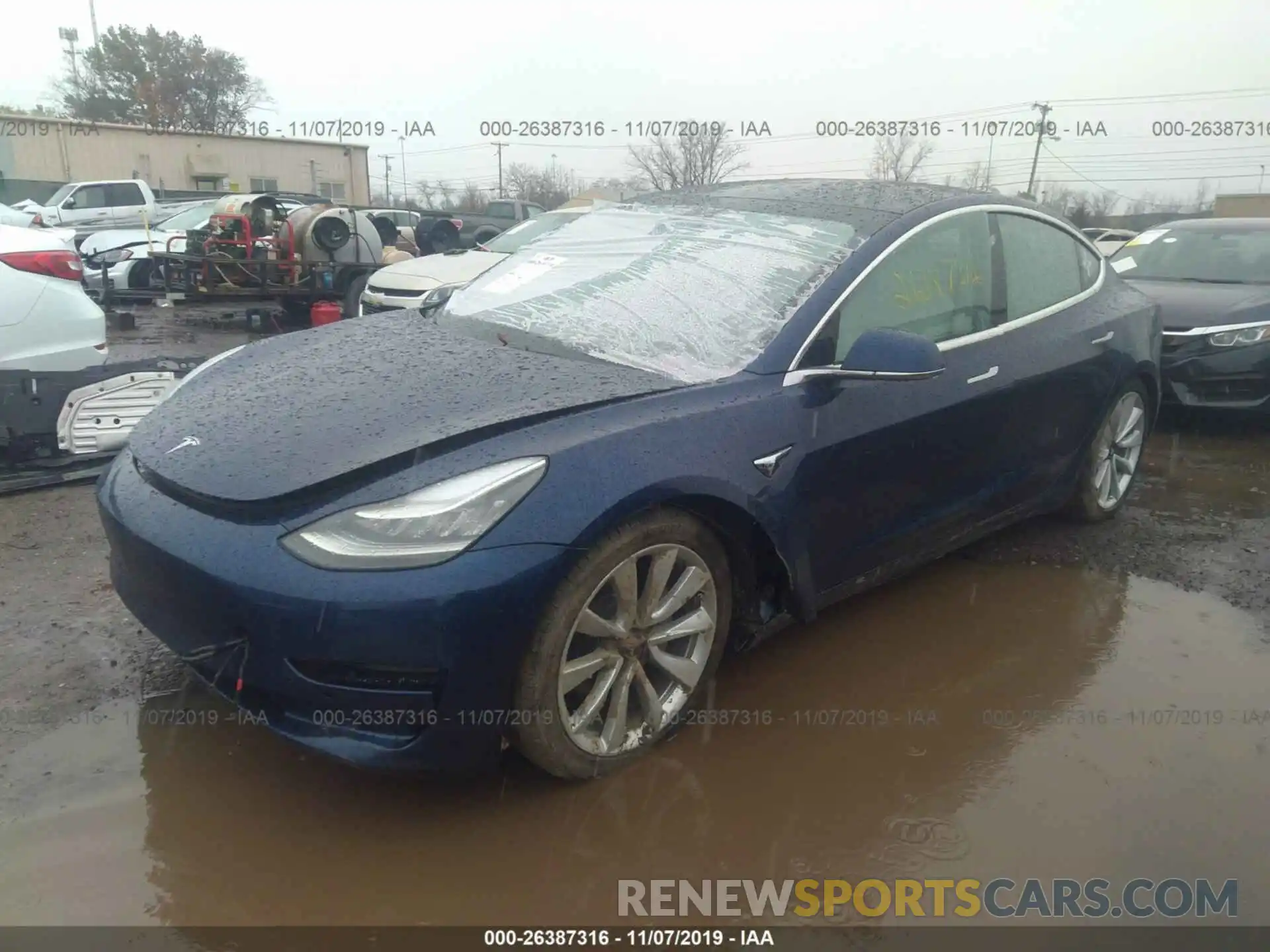 2 Photograph of a damaged car 5YJ3E1EB3KF392202 TESLA MODEL 3 2019