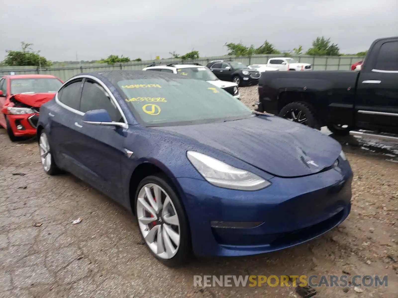 1 Photograph of a damaged car 5YJ3E1EB3KF393088 TESLA MODEL 3 2019