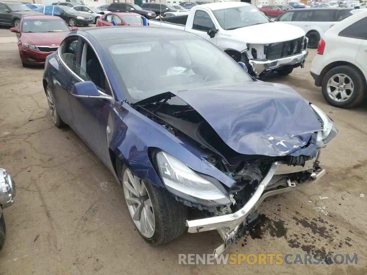 1 Photograph of a damaged car 5YJ3E1EB3KF406616 TESLA MODEL 3 2019