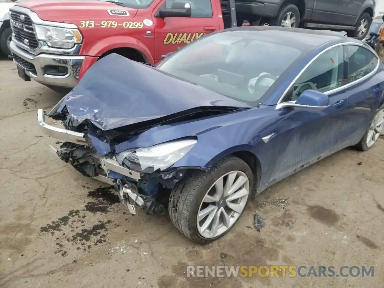 2 Photograph of a damaged car 5YJ3E1EB3KF406616 TESLA MODEL 3 2019