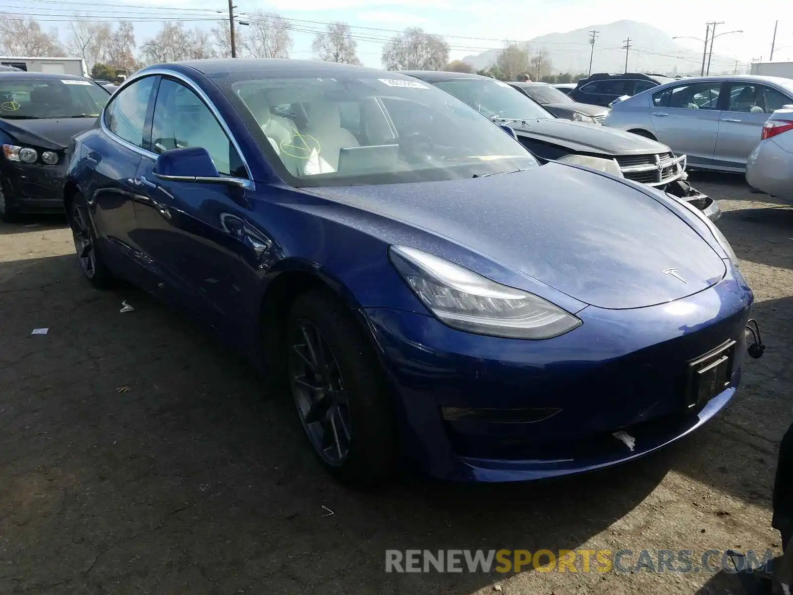 1 Photograph of a damaged car 5YJ3E1EB3KF407278 TESLA MODEL 3 2019