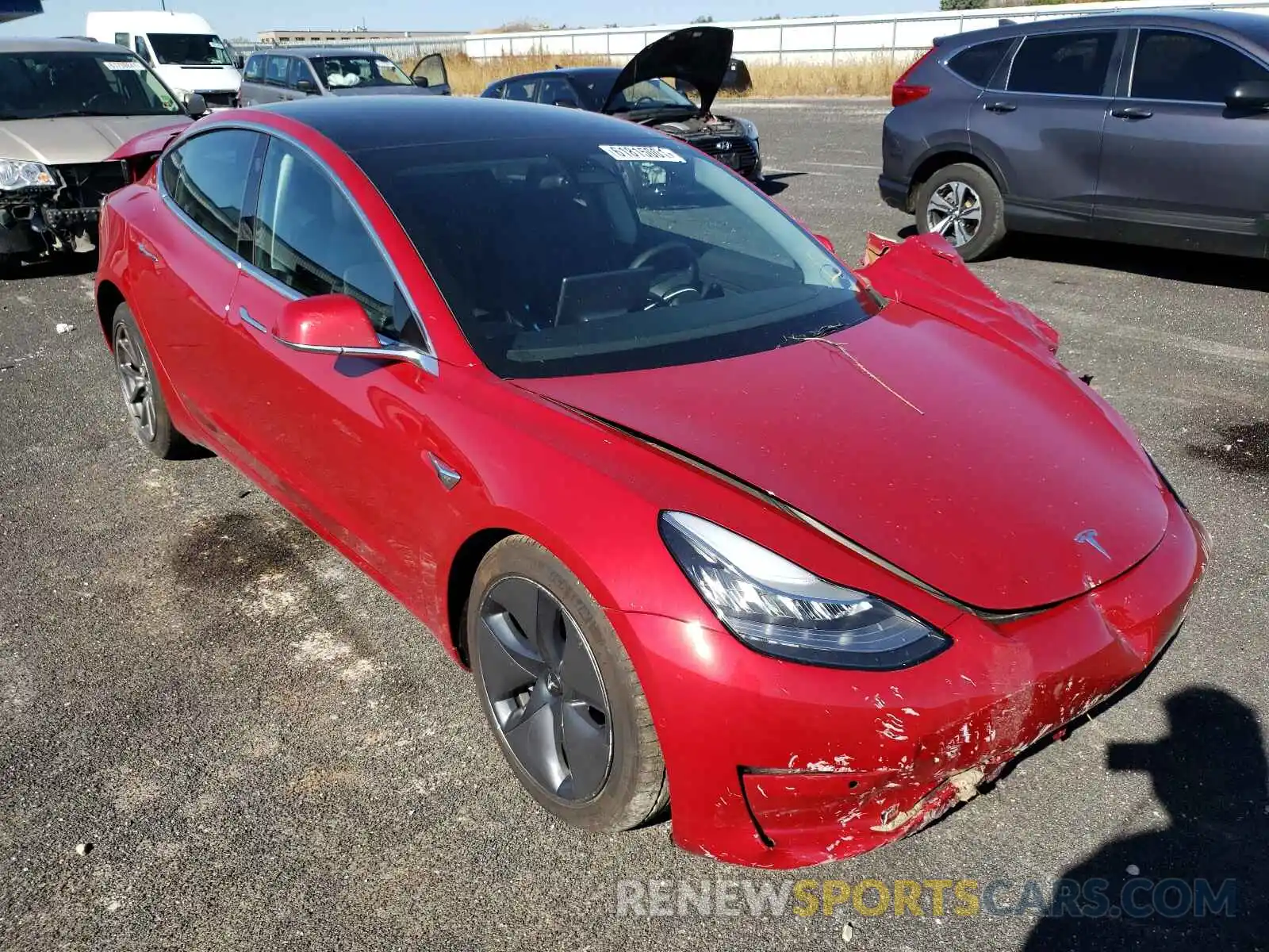 1 Photograph of a damaged car 5YJ3E1EB3KF408219 TESLA MODEL 3 2019