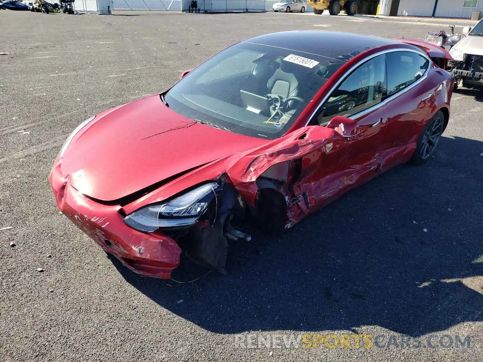 2 Photograph of a damaged car 5YJ3E1EB3KF408219 TESLA MODEL 3 2019