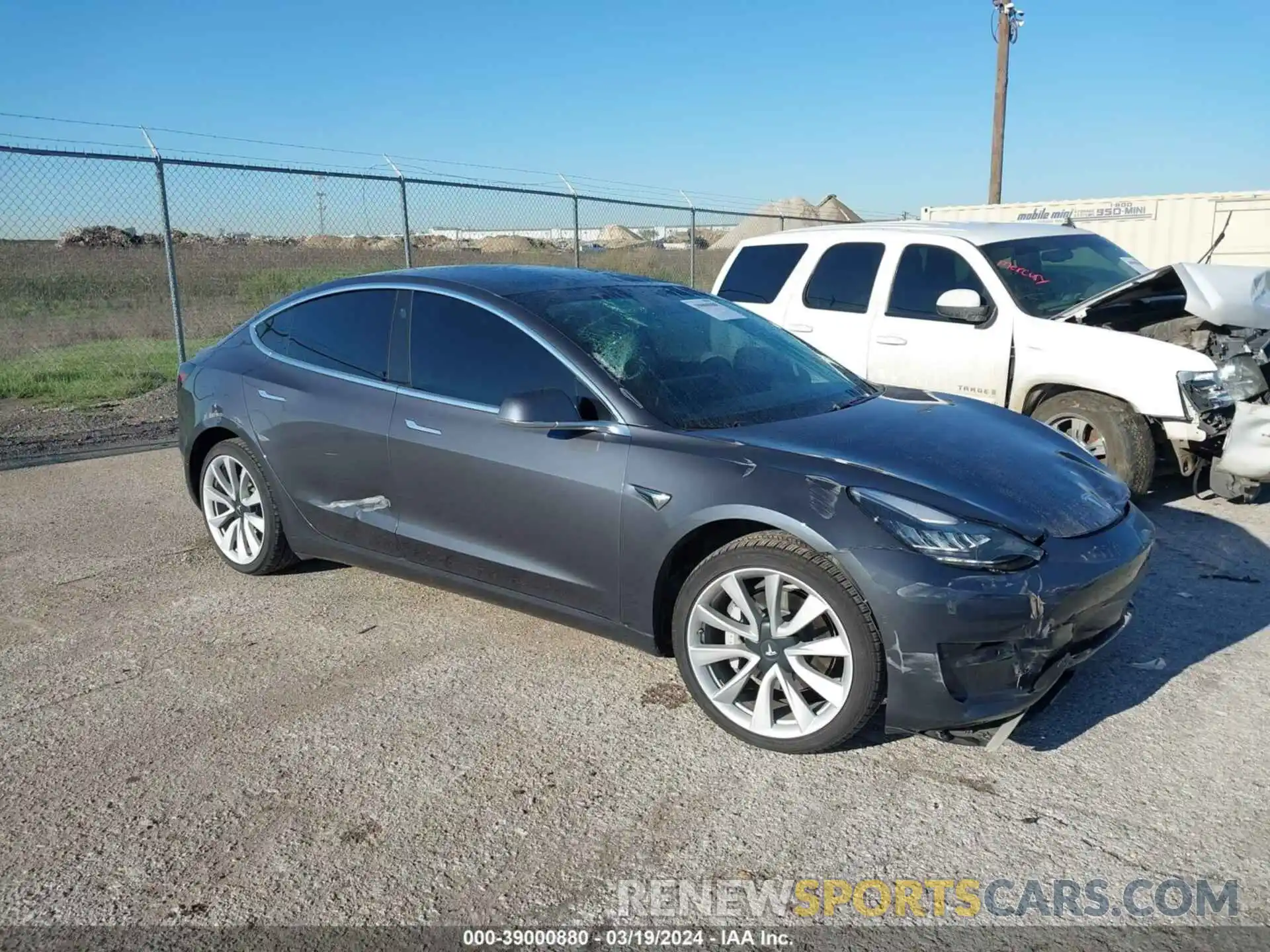 1 Photograph of a damaged car 5YJ3E1EB3KF413386 TESLA MODEL 3 2019