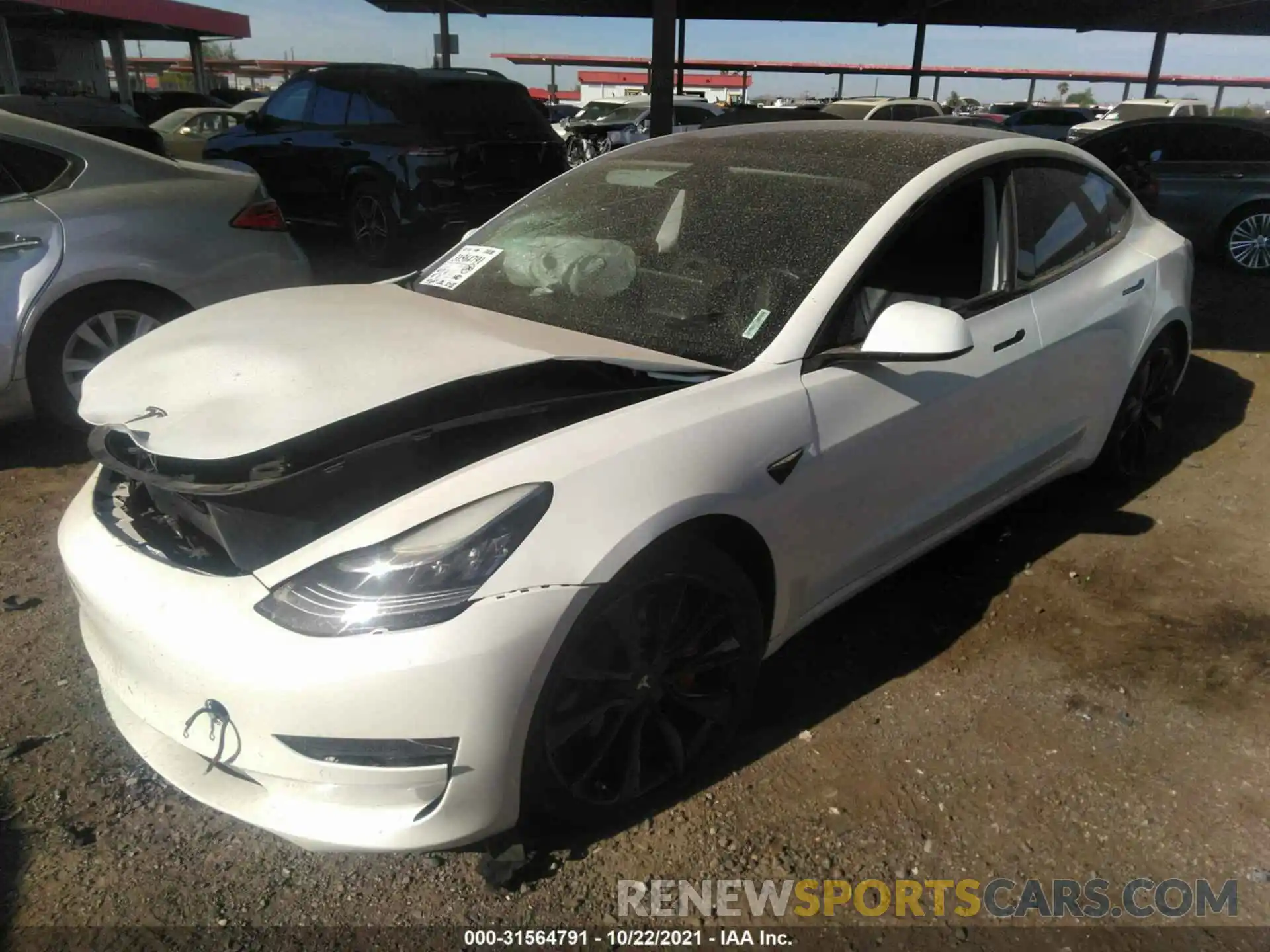 2 Photograph of a damaged car 5YJ3E1EB3KF425523 TESLA MODEL 3 2019