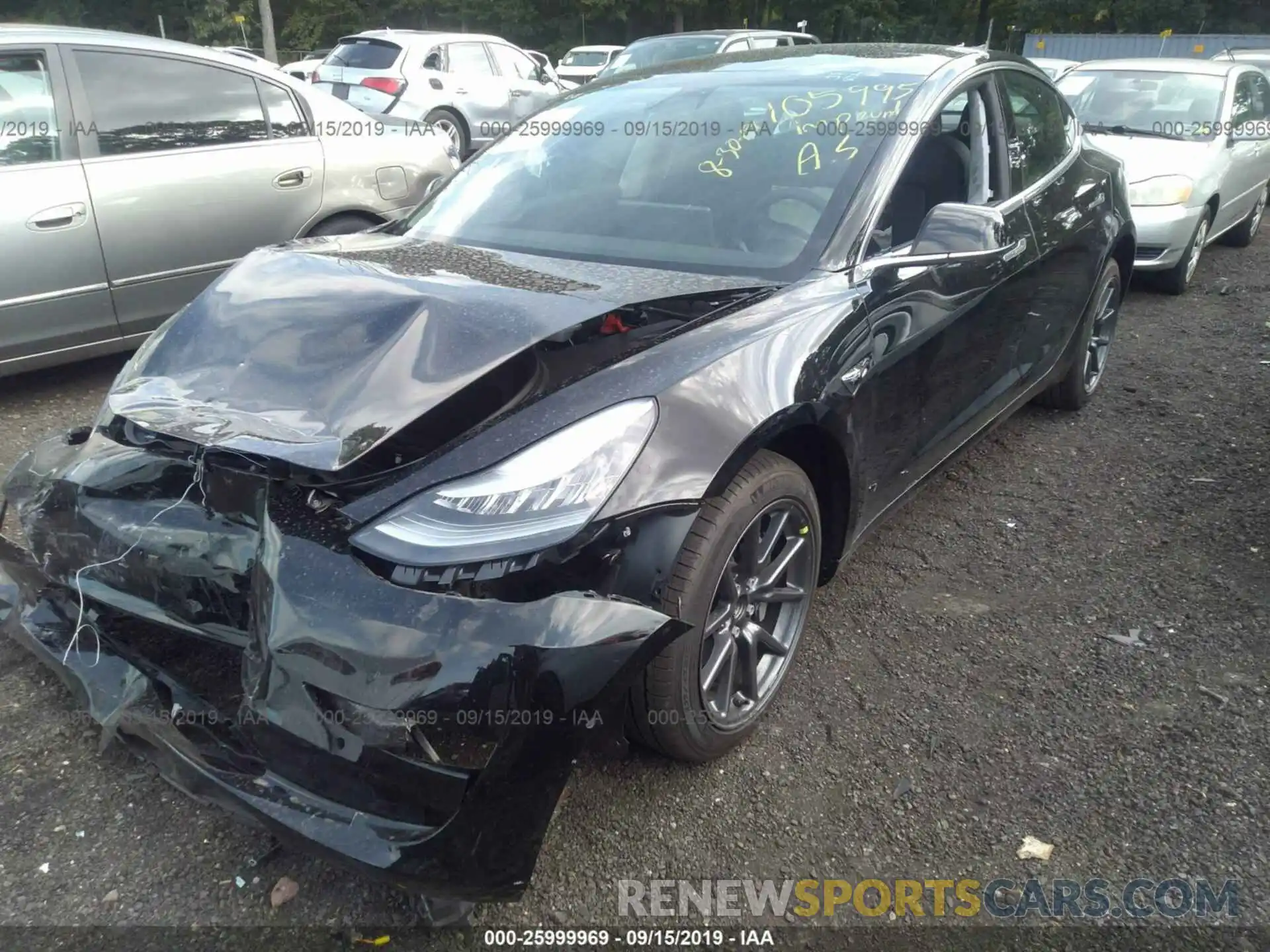 2 Photograph of a damaged car 5YJ3E1EB3KF432200 TESLA MODEL 3 2019