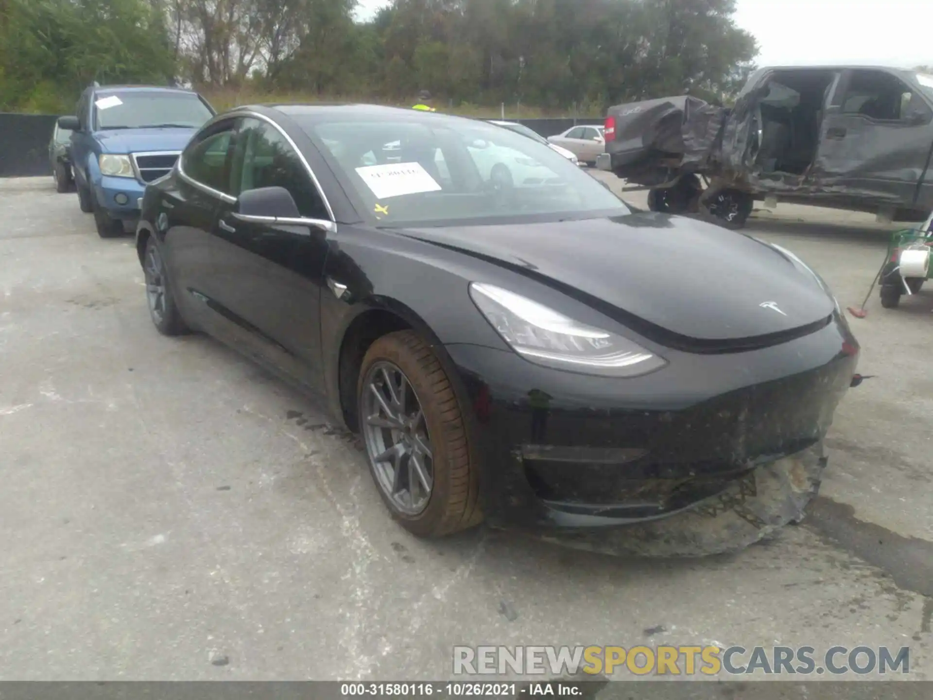 1 Photograph of a damaged car 5YJ3E1EB3KF432326 TESLA MODEL 3 2019