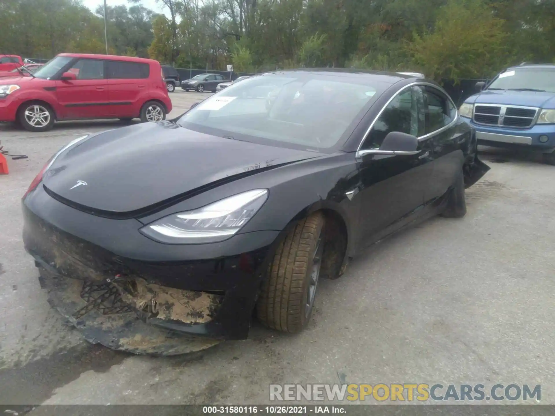 2 Photograph of a damaged car 5YJ3E1EB3KF432326 TESLA MODEL 3 2019