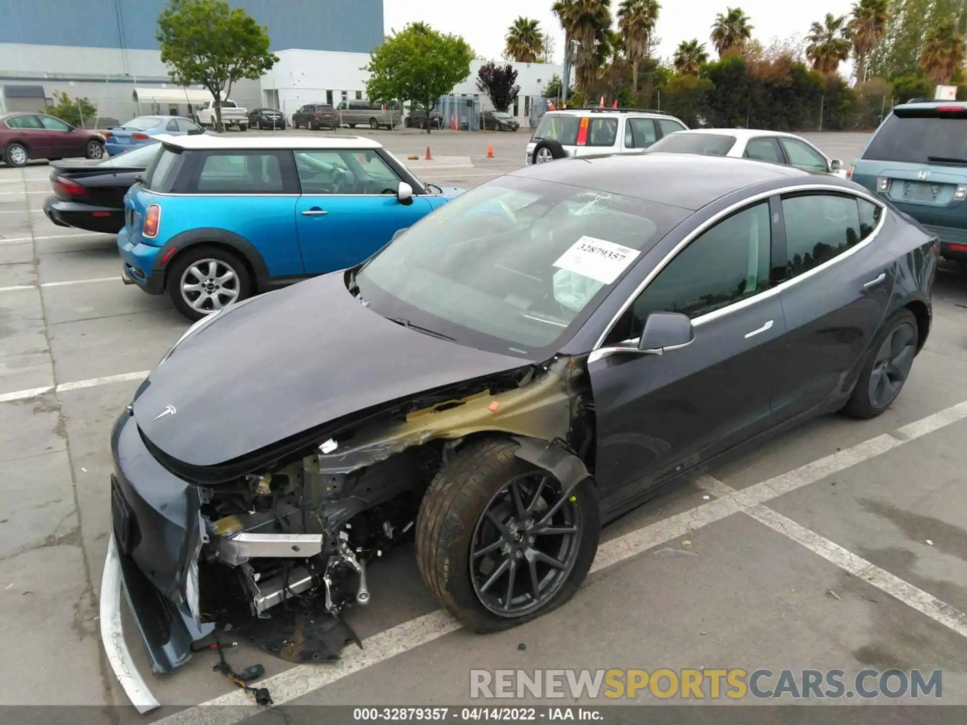 2 Photograph of a damaged car 5YJ3E1EB3KF432603 TESLA MODEL 3 2019