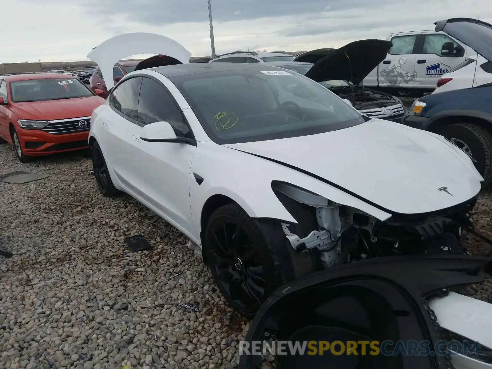 1 Photograph of a damaged car 5YJ3E1EB3KF433525 TESLA MODEL 3 2019