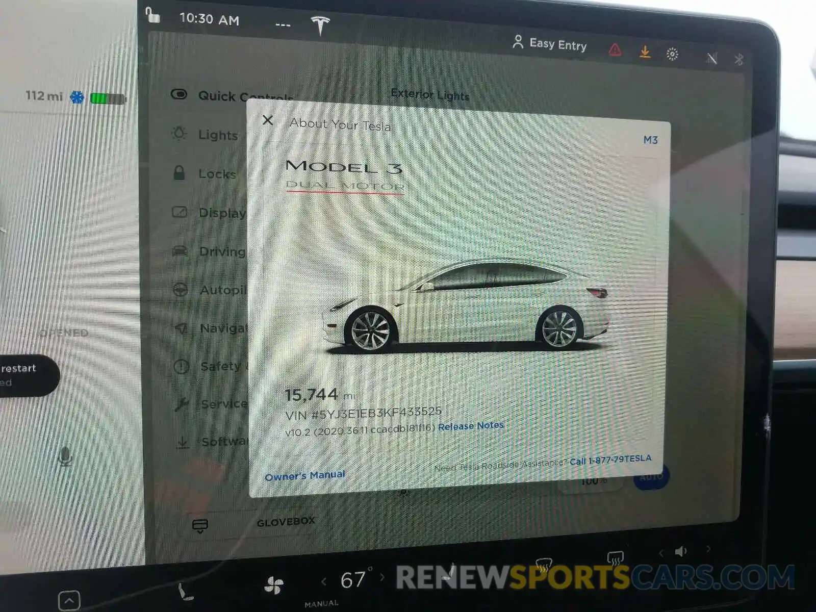 8 Photograph of a damaged car 5YJ3E1EB3KF433525 TESLA MODEL 3 2019