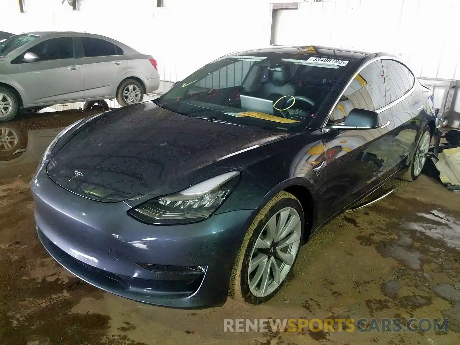 2 Photograph of a damaged car 5YJ3E1EB3KF437574 TESLA MODEL 3 2019