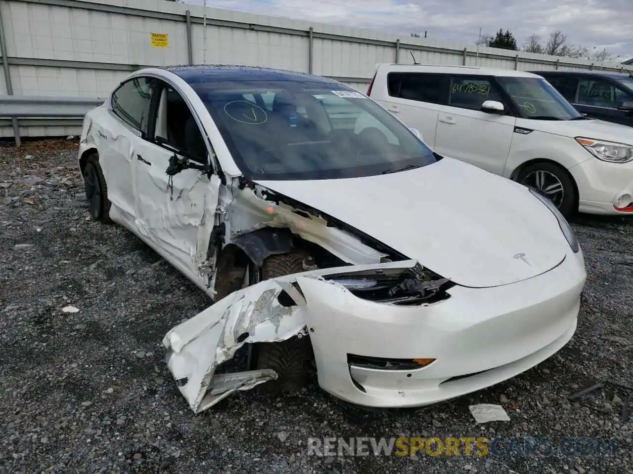 1 Photograph of a damaged car 5YJ3E1EB3KF448090 TESLA MODEL 3 2019