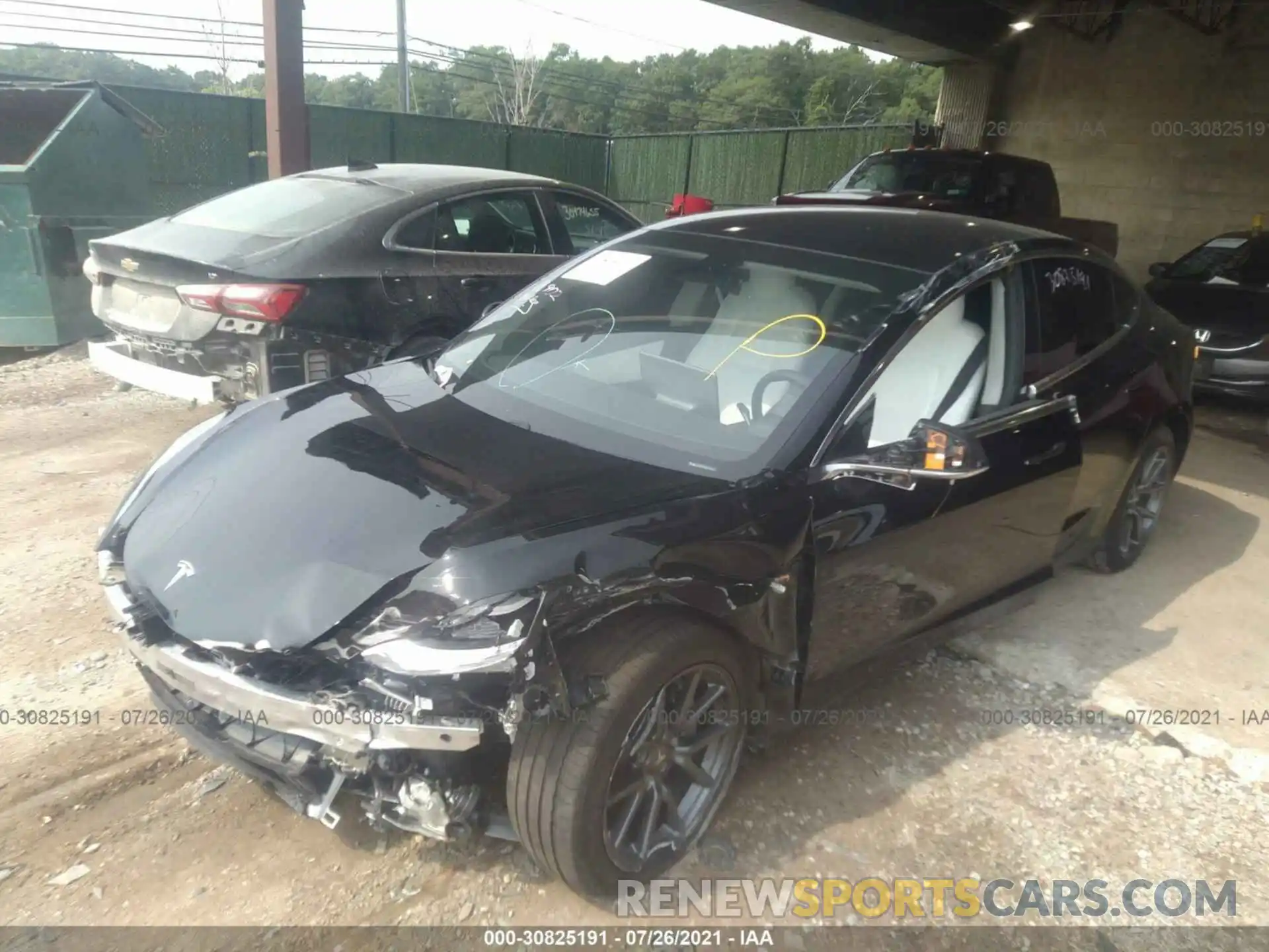 2 Photograph of a damaged car 5YJ3E1EB3KF450650 TESLA MODEL 3 2019