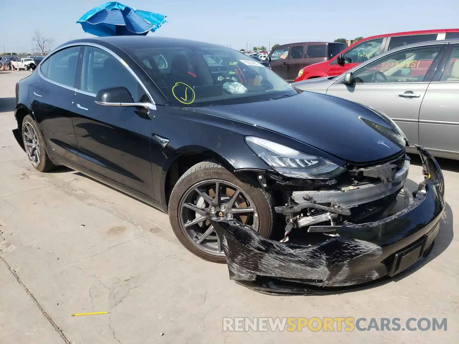 1 Photograph of a damaged car 5YJ3E1EB3KF451314 TESLA MODEL 3 2019