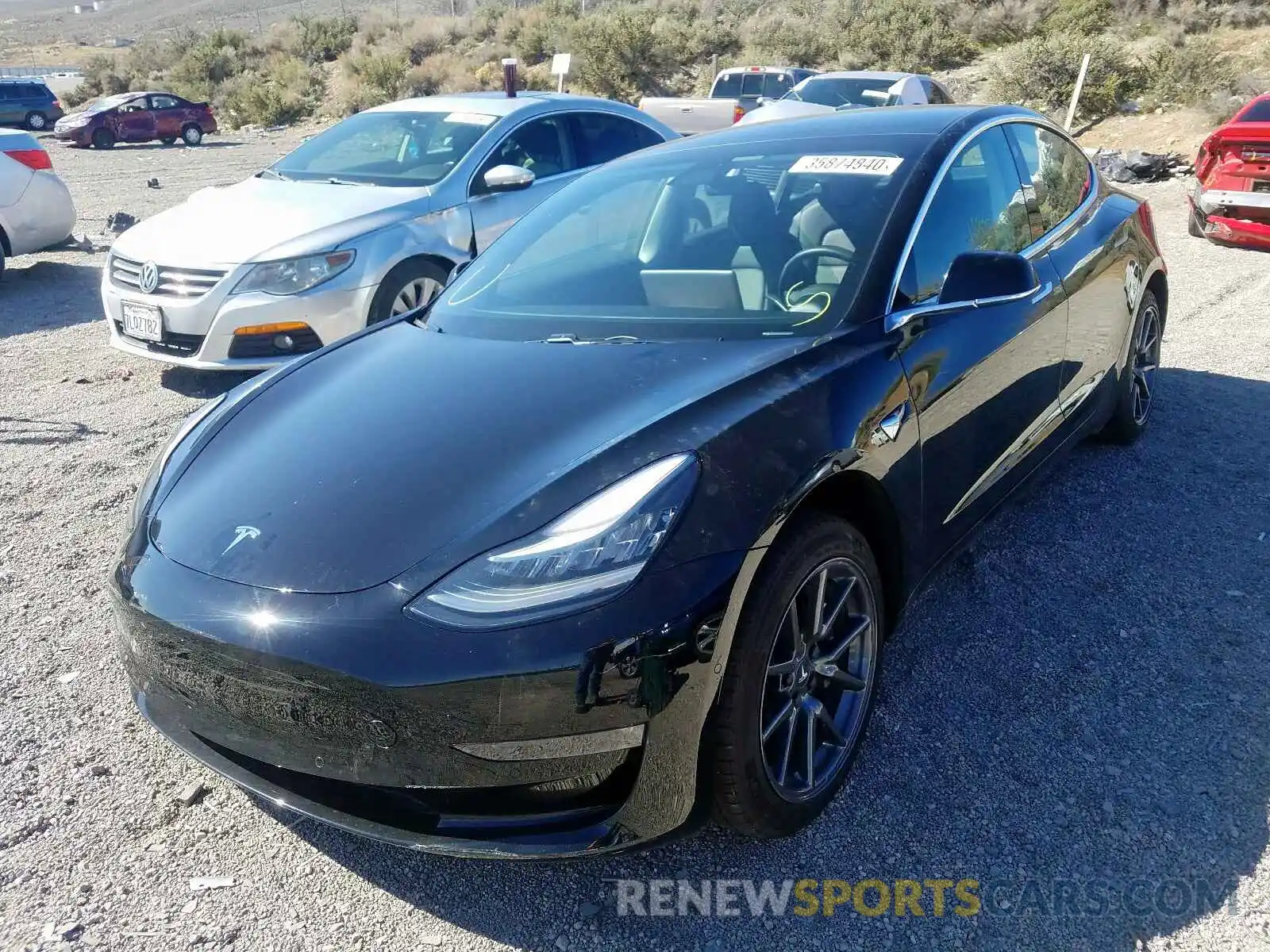 2 Photograph of a damaged car 5YJ3E1EB3KF451698 TESLA MODEL 3 2019