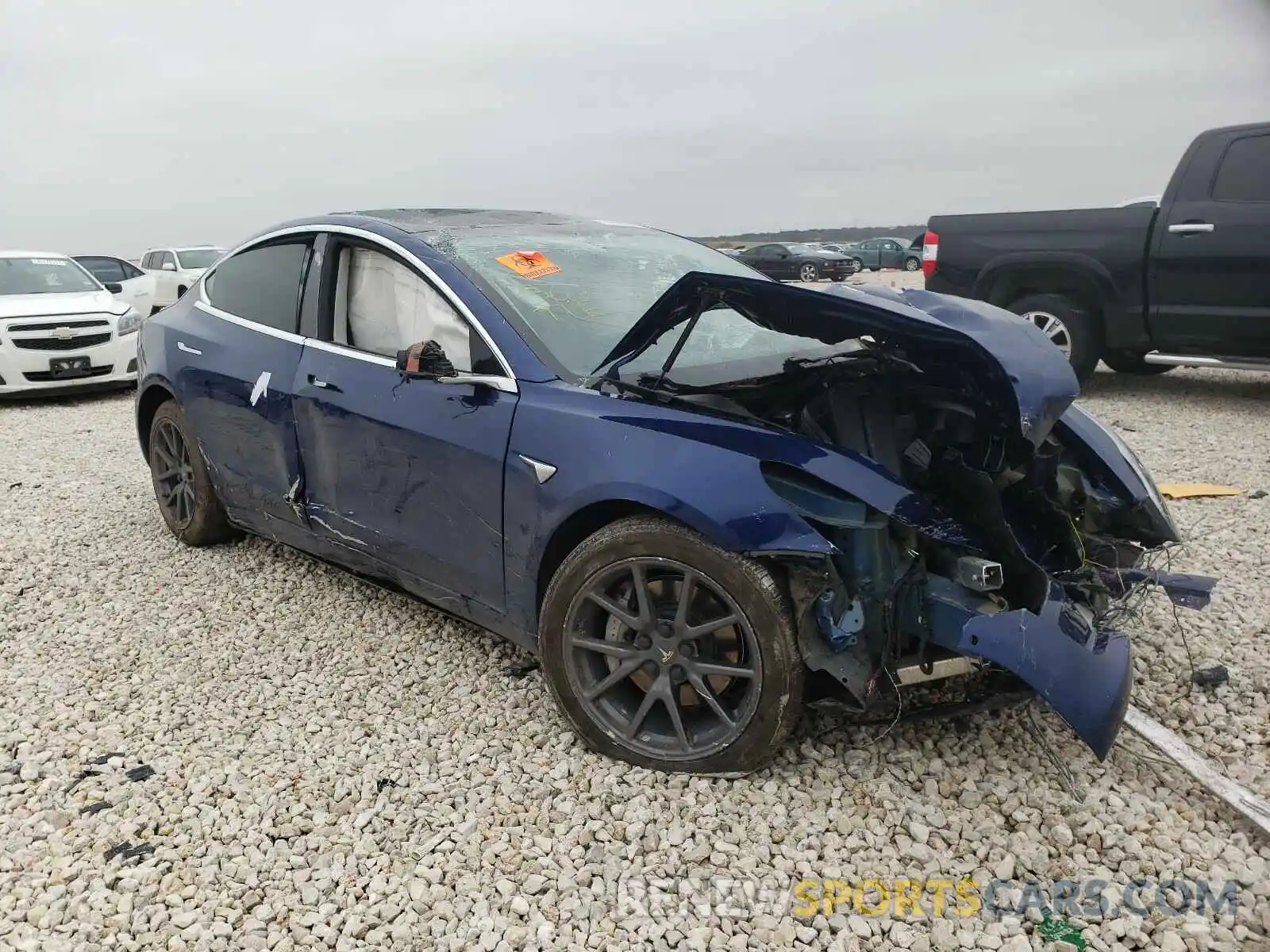 1 Photograph of a damaged car 5YJ3E1EB3KF452883 TESLA MODEL 3 2019
