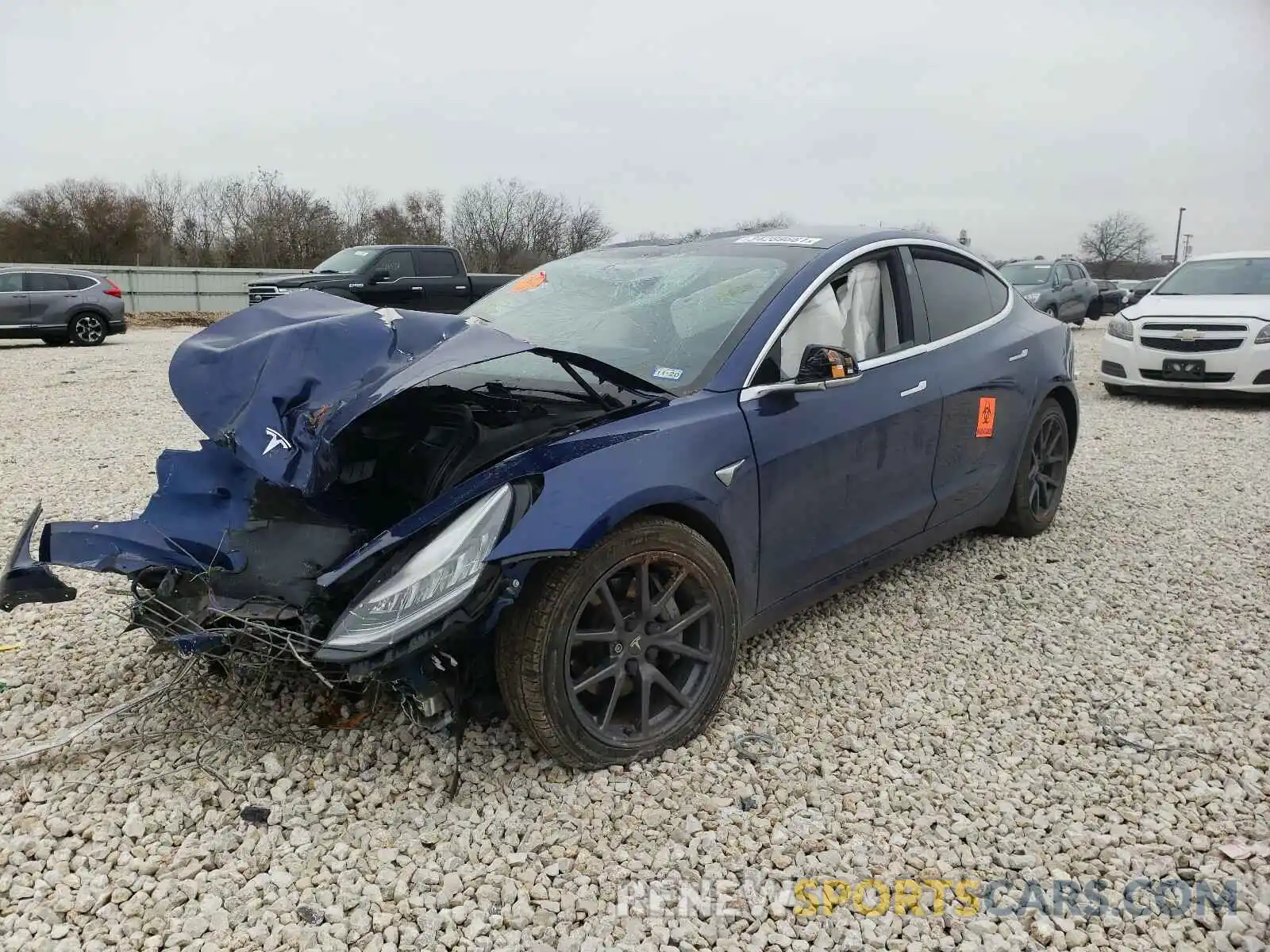 2 Photograph of a damaged car 5YJ3E1EB3KF452883 TESLA MODEL 3 2019