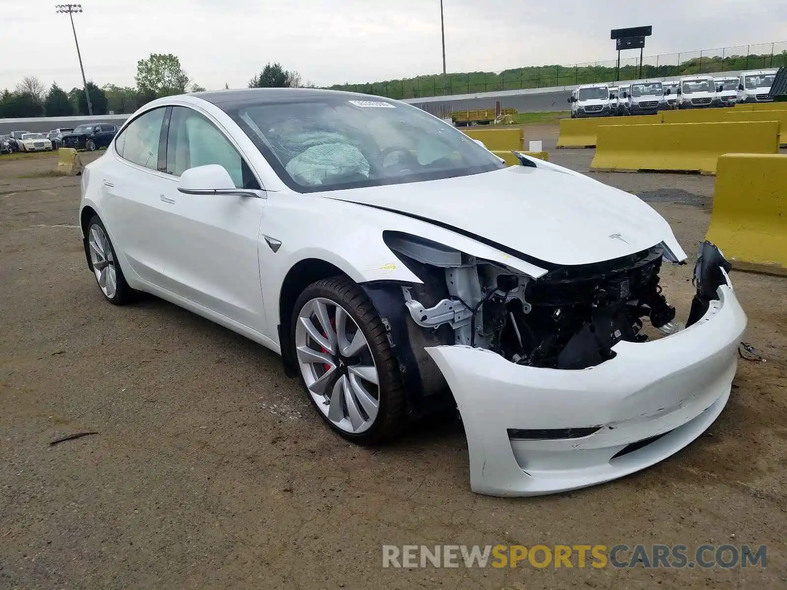 1 Photograph of a damaged car 5YJ3E1EB3KF486984 TESLA MODEL 3 2019