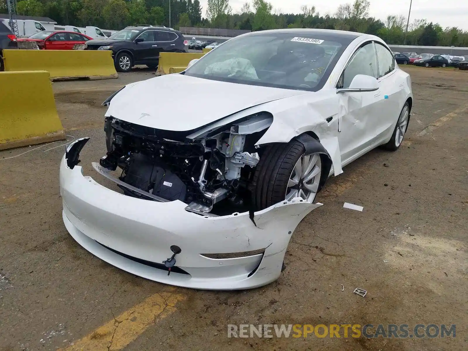 2 Photograph of a damaged car 5YJ3E1EB3KF486984 TESLA MODEL 3 2019