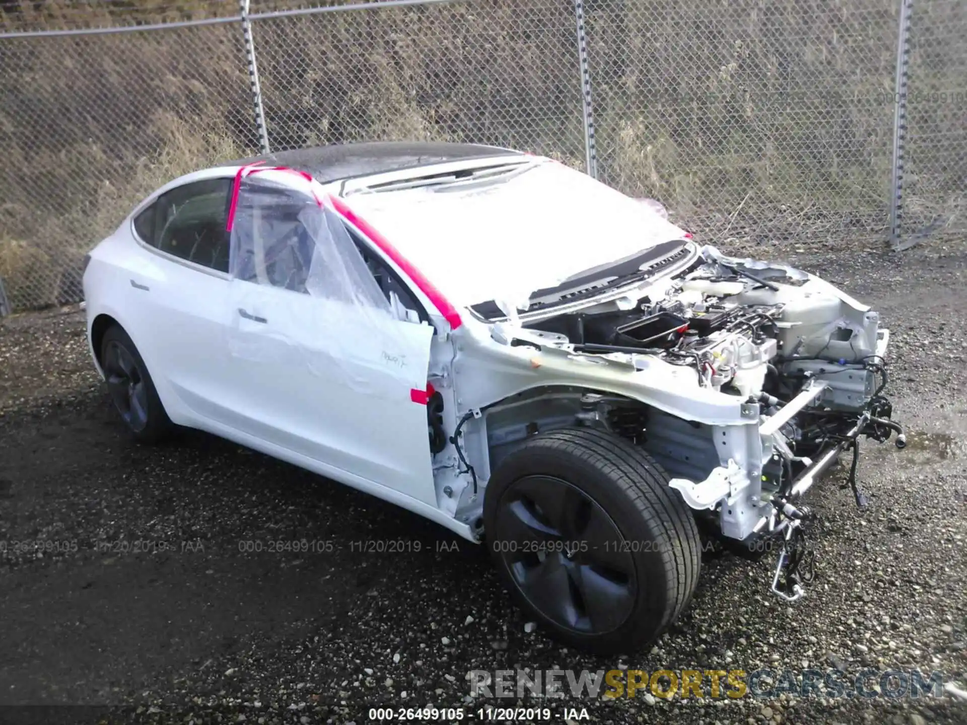 1 Photograph of a damaged car 5YJ3E1EB3KF493773 TESLA MODEL 3 2019