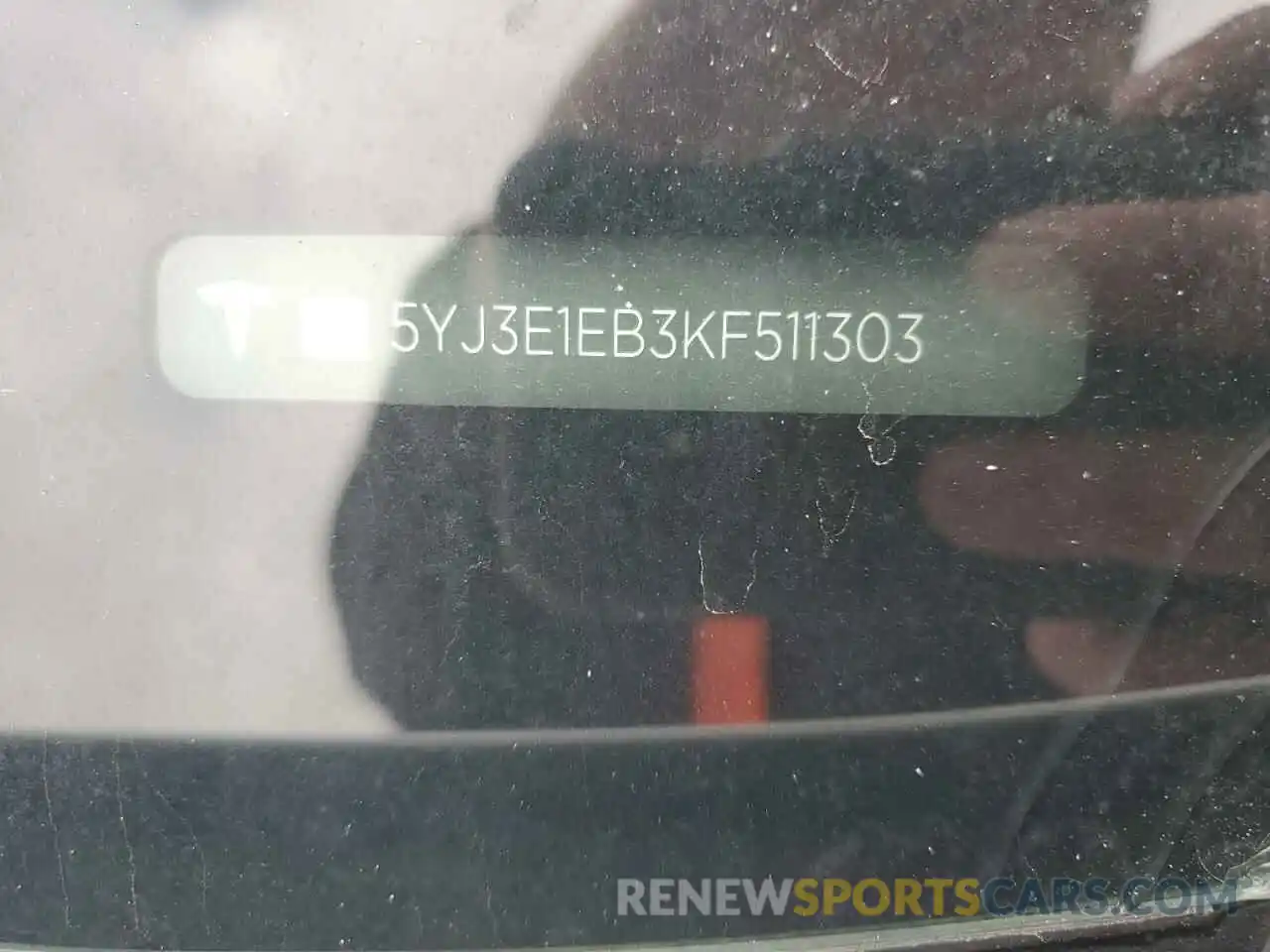 12 Photograph of a damaged car 5YJ3E1EB3KF511303 TESLA MODEL 3 2019