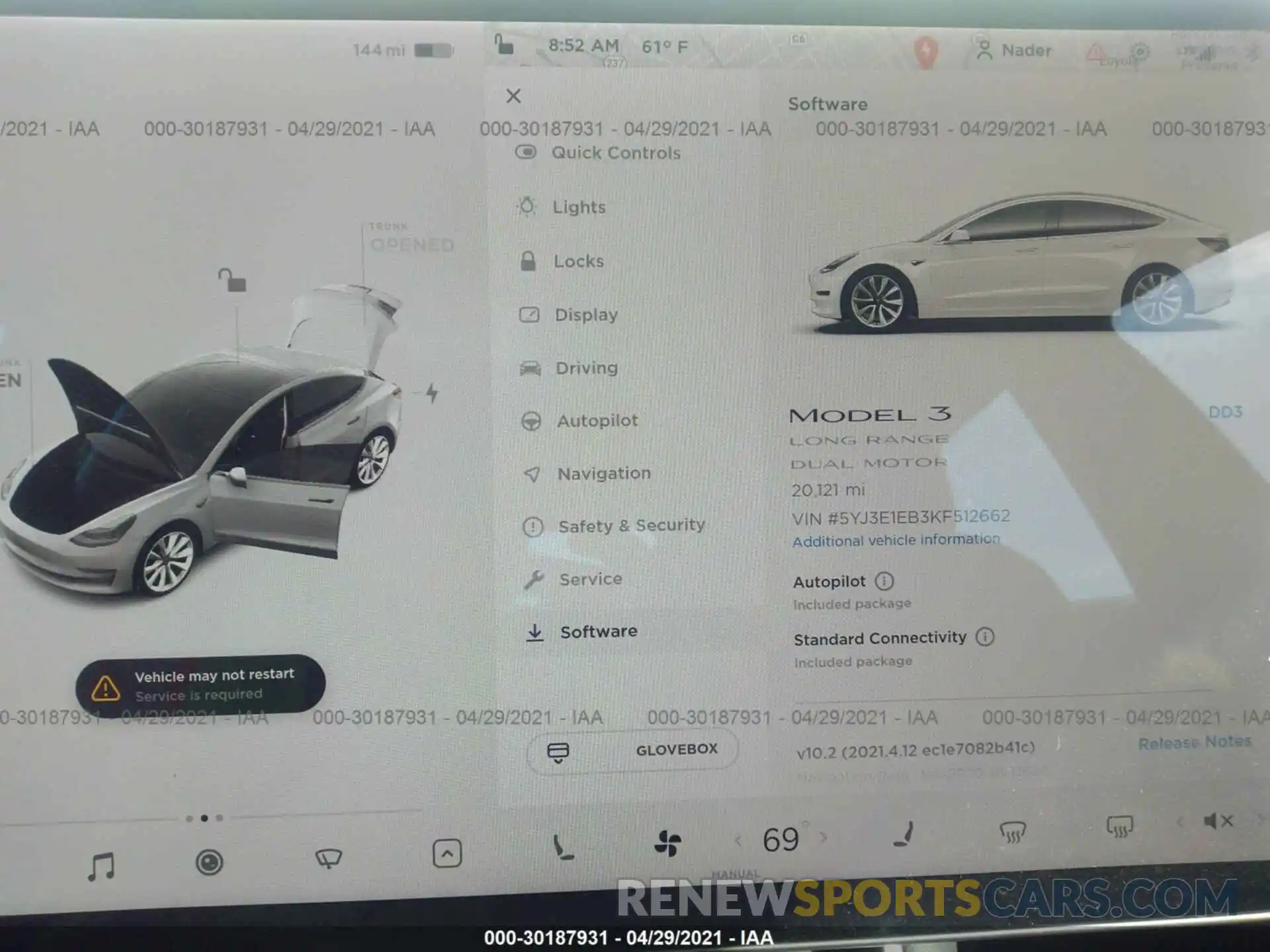 7 Photograph of a damaged car 5YJ3E1EB3KF512662 TESLA MODEL 3 2019