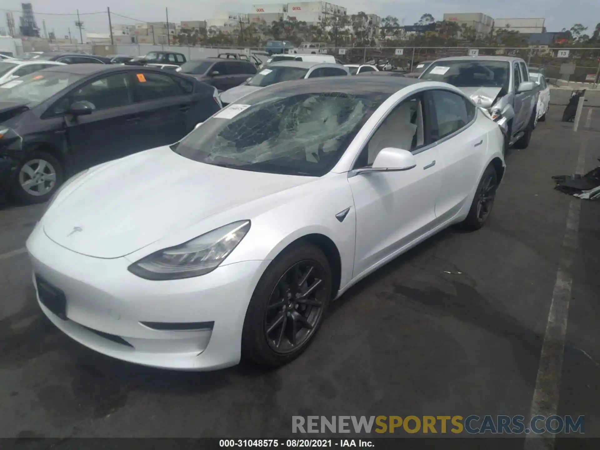 2 Photograph of a damaged car 5YJ3E1EB3KF513004 TESLA MODEL 3 2019