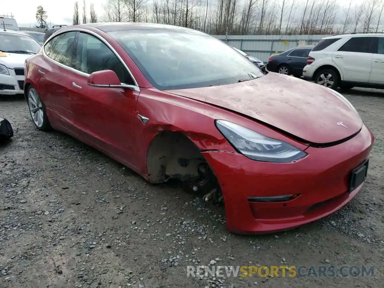 1 Photograph of a damaged car 5YJ3E1EB4KF187181 TESLA MODEL 3 2019