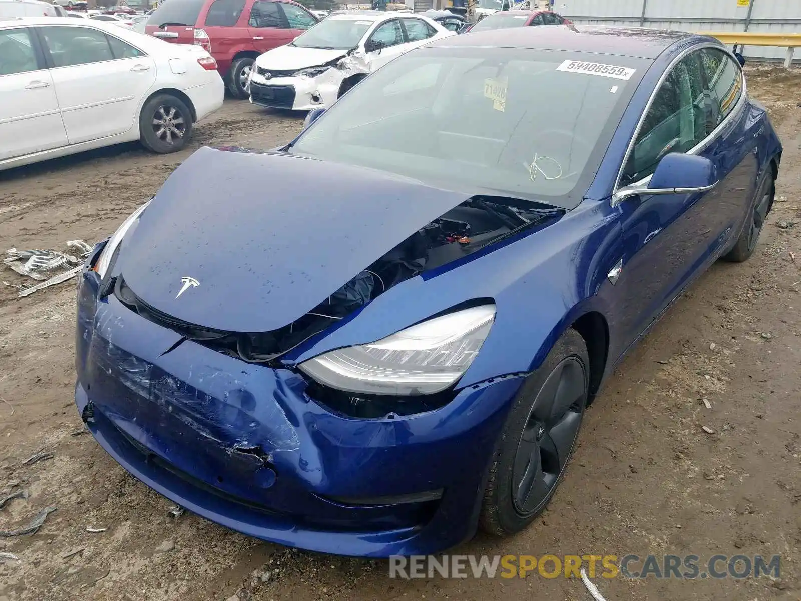 2 Photograph of a damaged car 5YJ3E1EB4KF191327 TESLA MODEL 3 2019